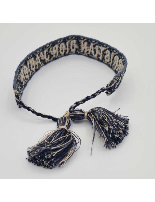 Set Bracelets DIOR j'Adior en cton oblique bleu marine