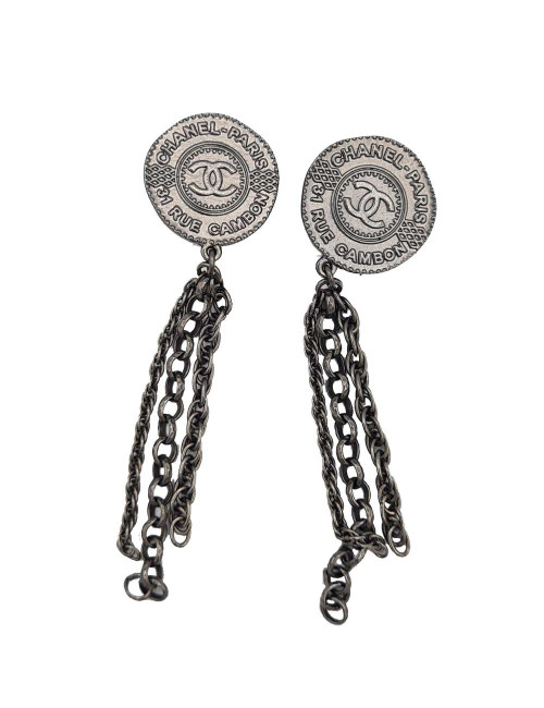 Boucle d'oreille CHANEL noire Paris - Dubai