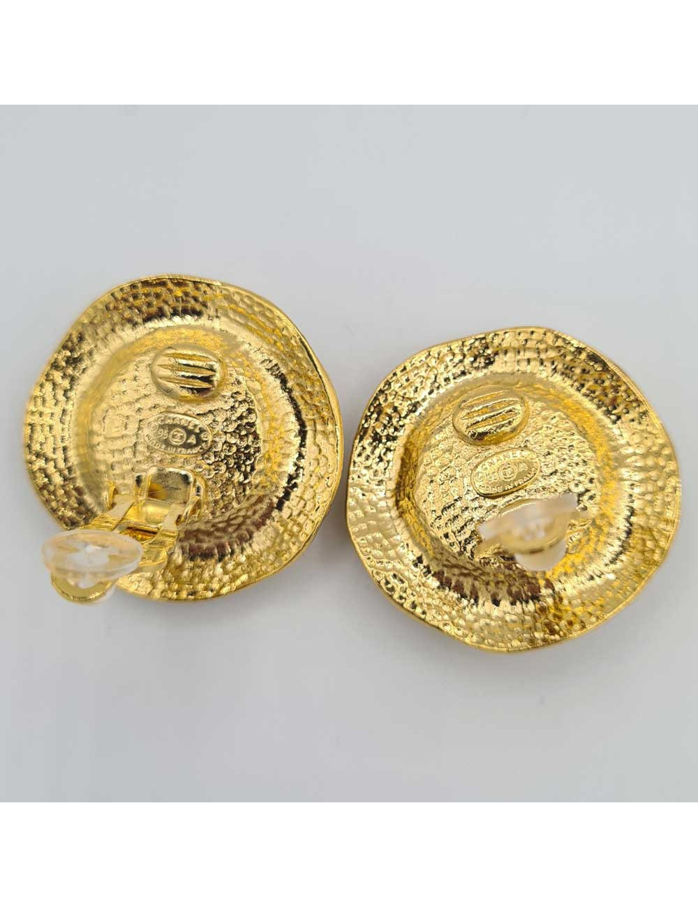 Clips CHANEL perles noires vintage