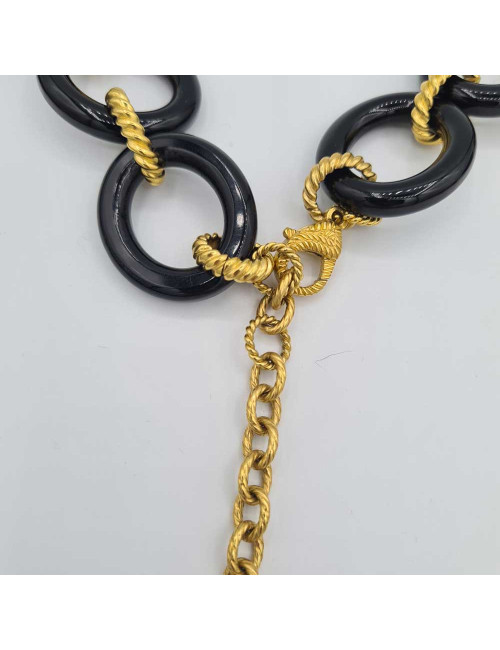 Ceinture CHANEL noir et doré 