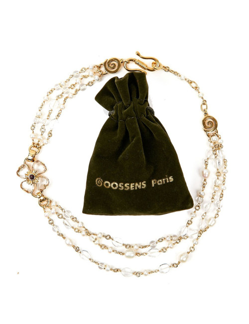 Collier marguerite GOOSSENS roches de cristal et perles