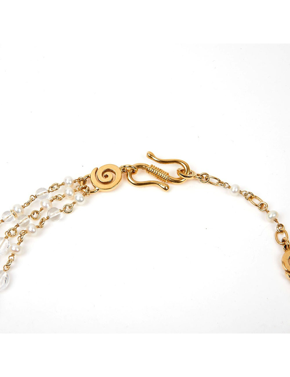 Collier marguerite GOOSSENS roches de cristal et perles