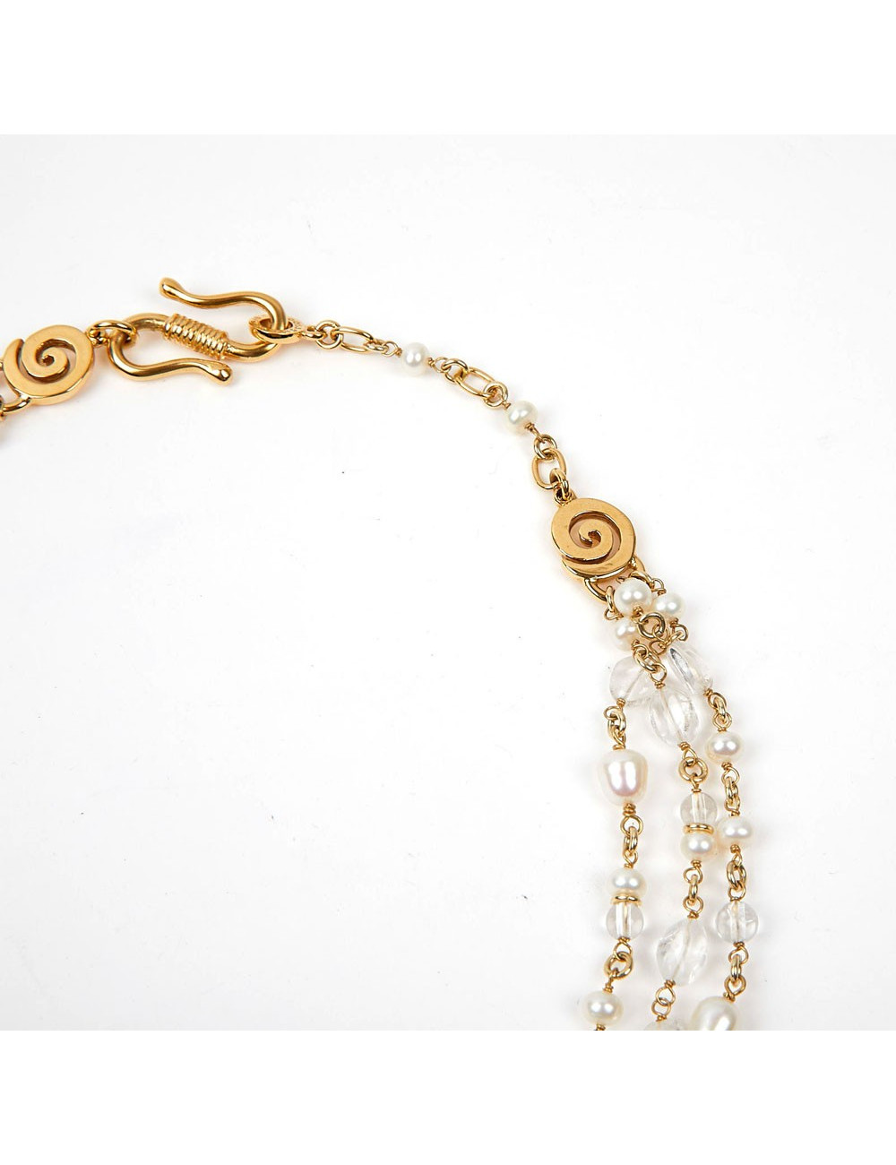 Collier marguerite GOOSSENS roches de cristal et perles