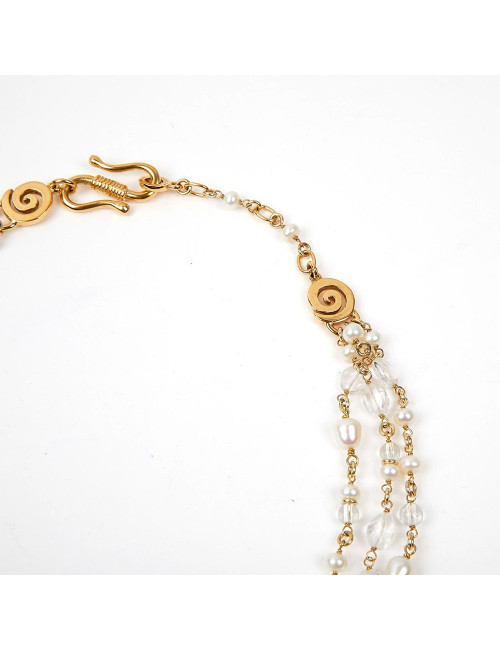 Collier marguerite GOOSSENS roches de cristal et perles