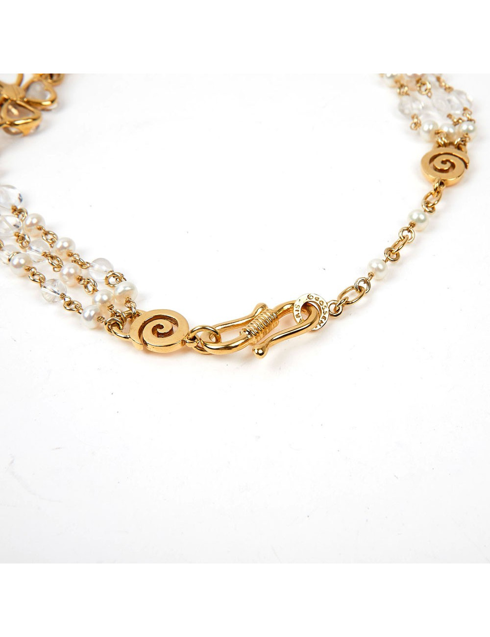 Collier marguerite GOOSSENS roches de cristal et perles