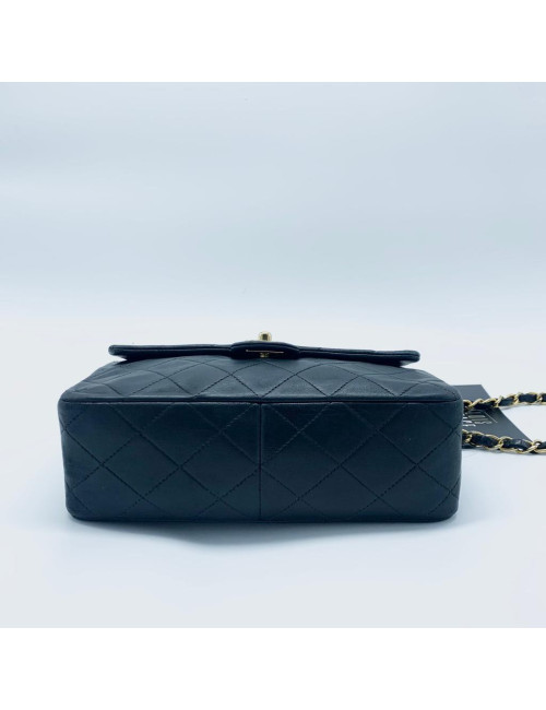 CHANEL Vintage Crossbody Mini Bag in Black Lambskin Leather