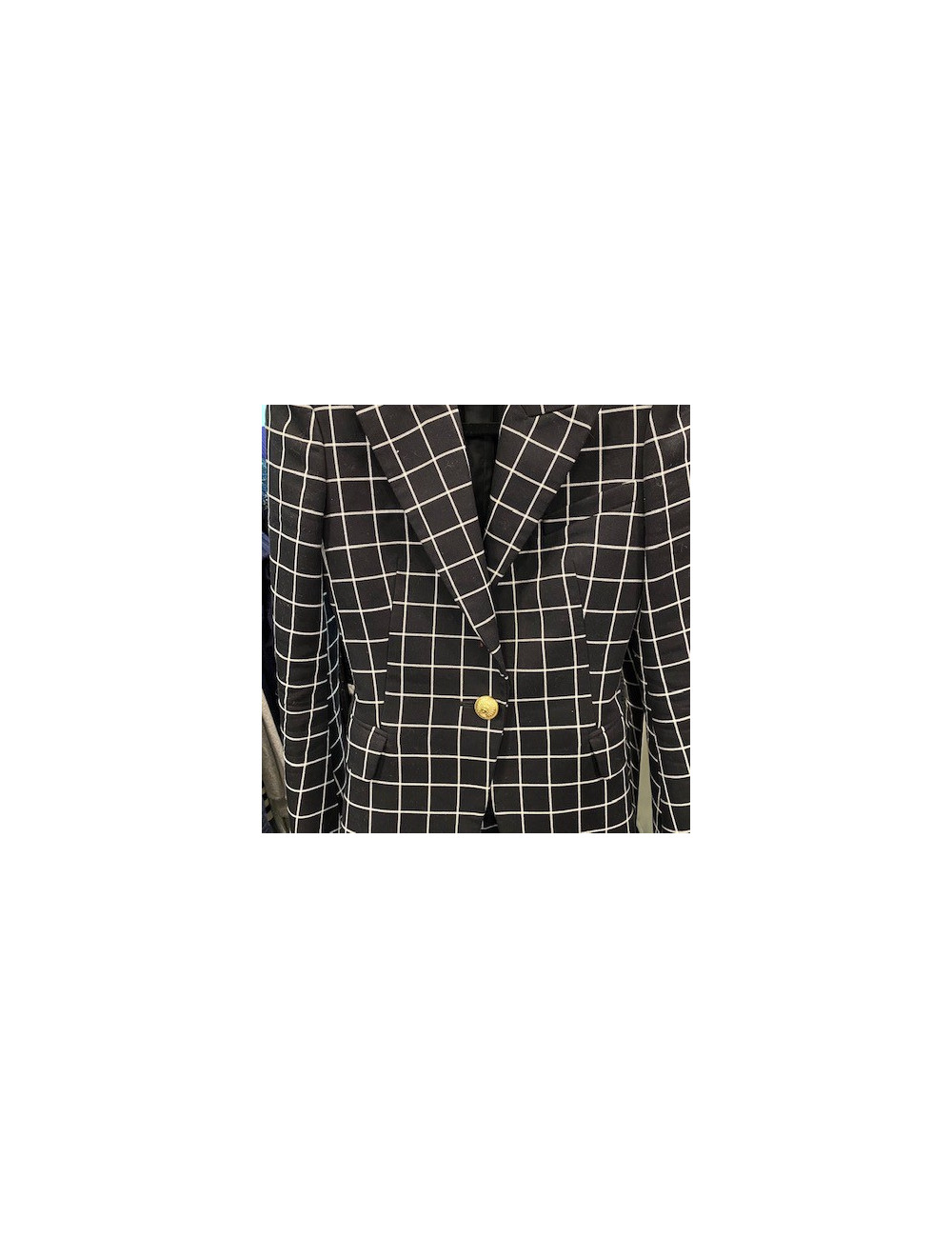 Veste 36 BALMAIN à carreaux noirs et blancs