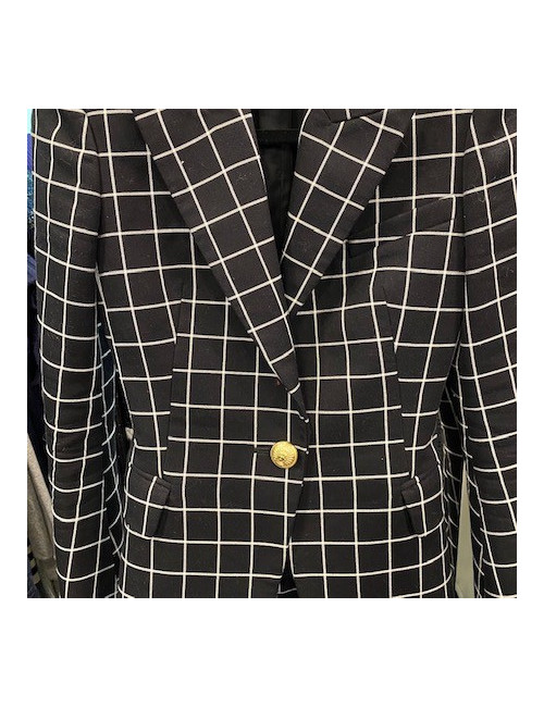 Veste 36 BALMAIN à carreaux noirs et blancs