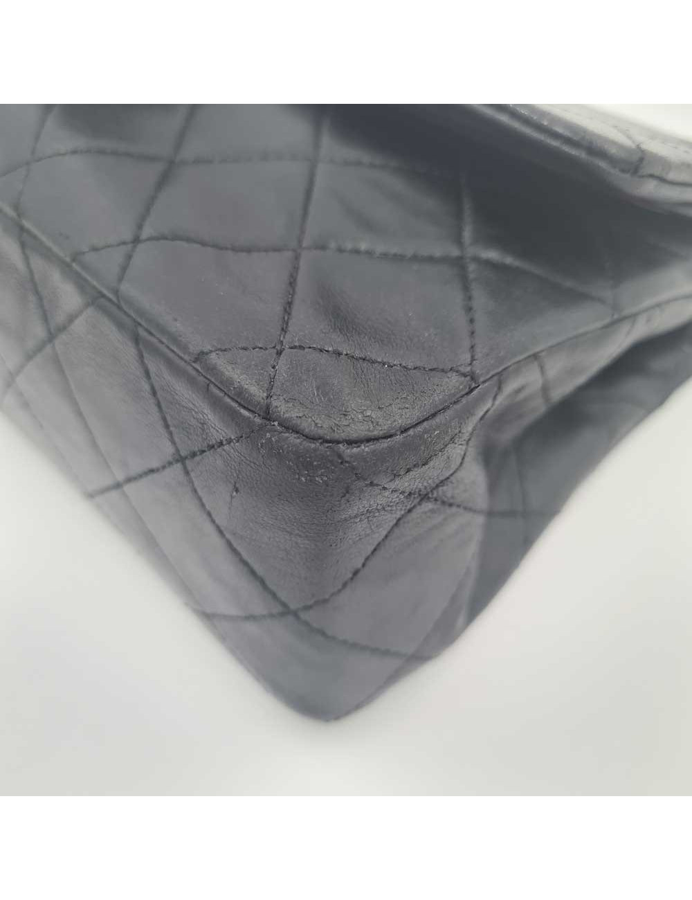 Sac classique CHANEL double rabat noir