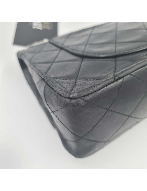 Sac classique CHANEL double rabat noir