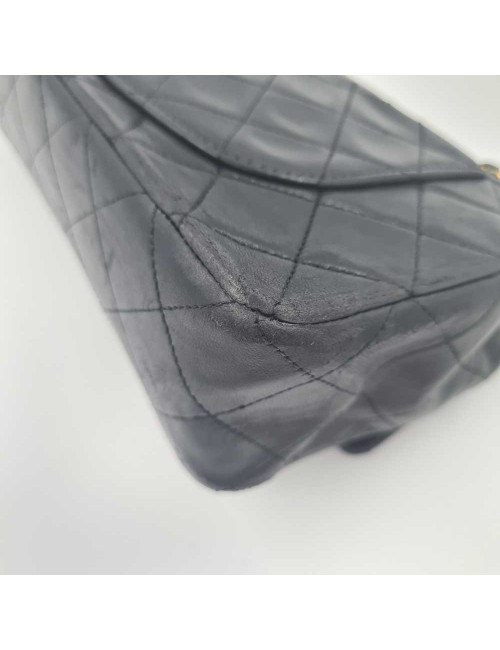 Sac classique CHANEL double rabat noir