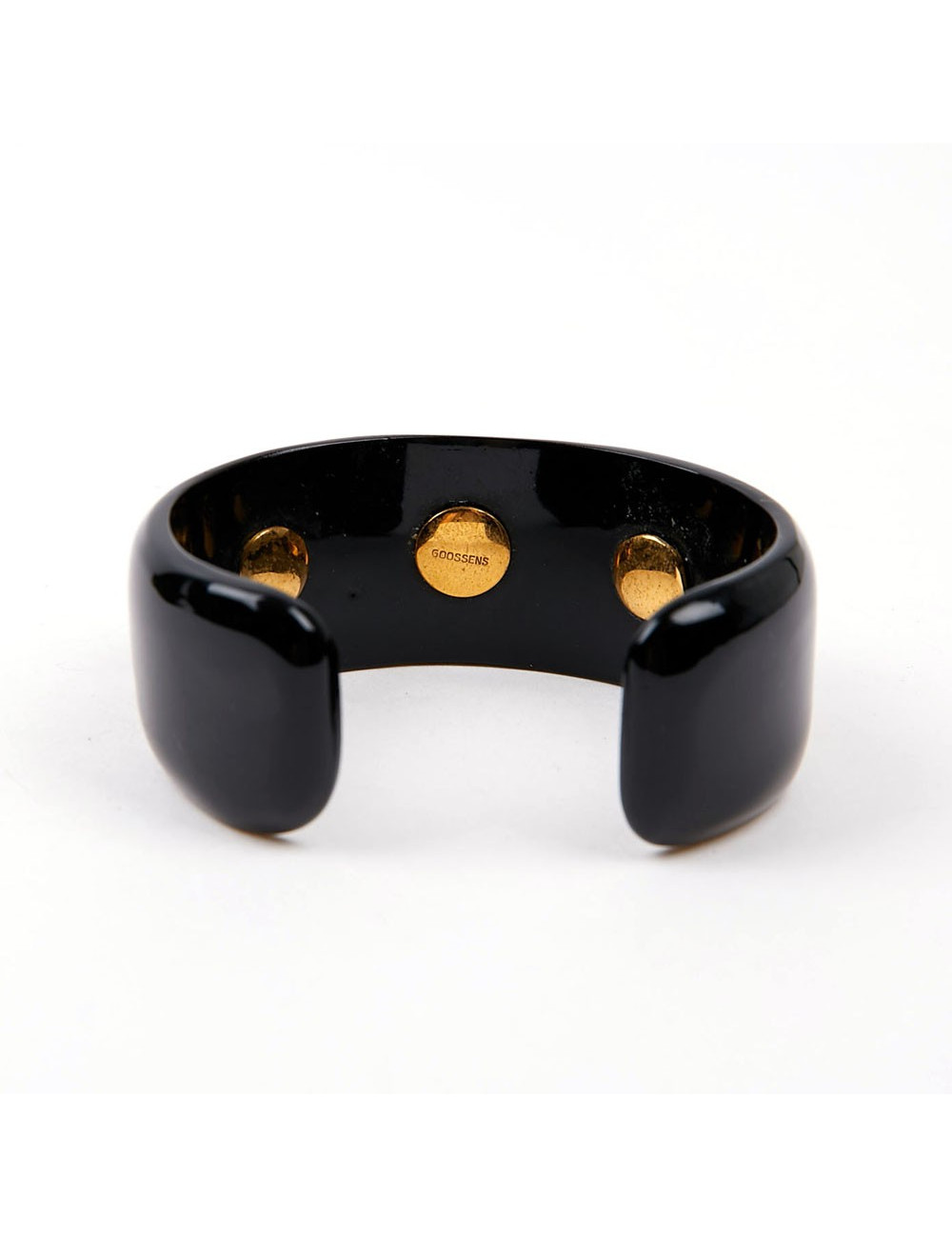 Manchette GOOSSENS trois cabochons emeraude