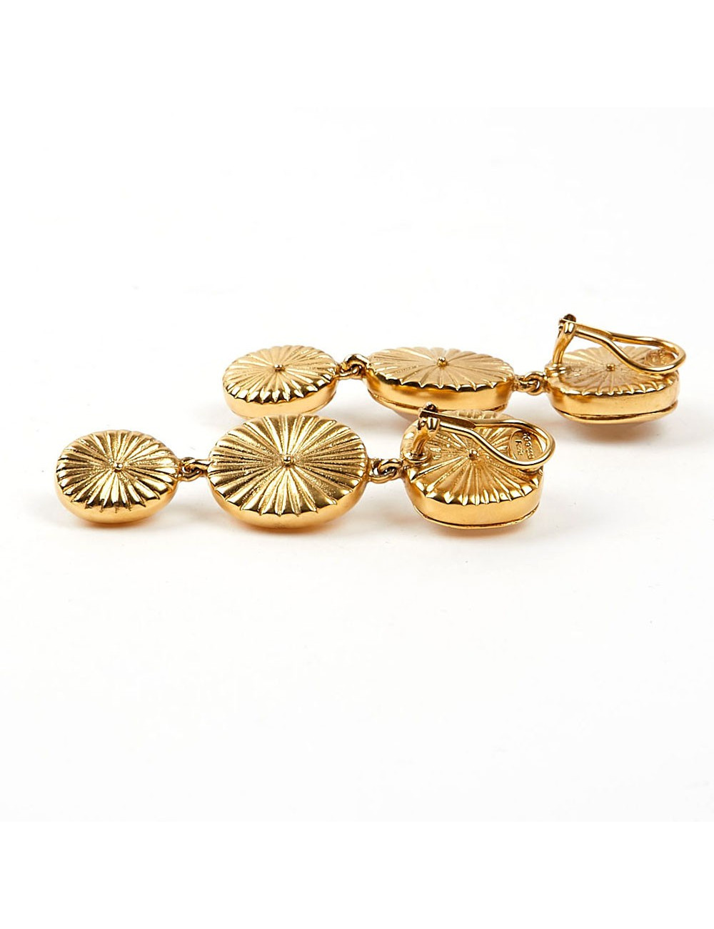 Boucles d'oreille trois cabochons ambre GOOSSENS