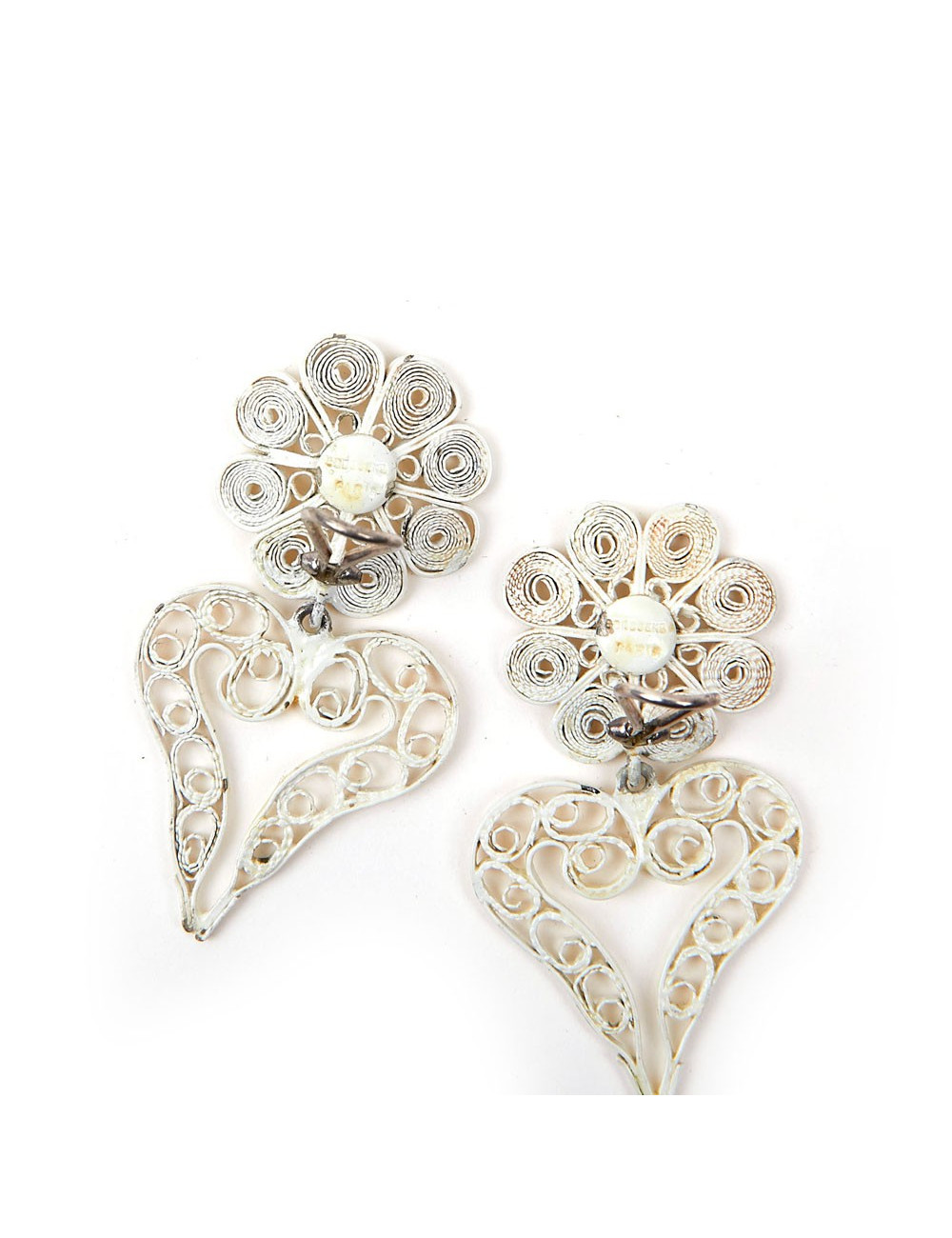 GOOSSENS heart pendant clip-on earrings