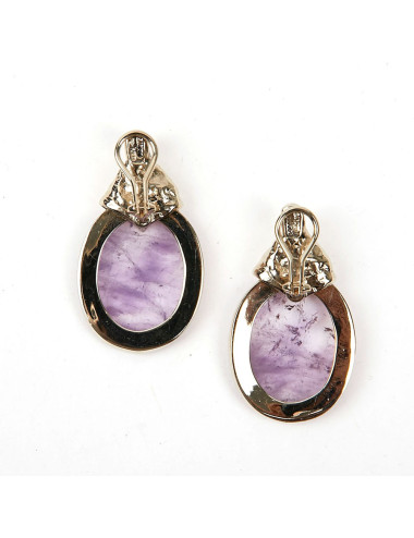 Clips GOOSSENS cristal de roche améthyste  2