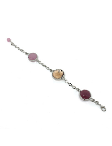 Bracelet MARGUERITE DE VALOIS pâte de verre mauve 2