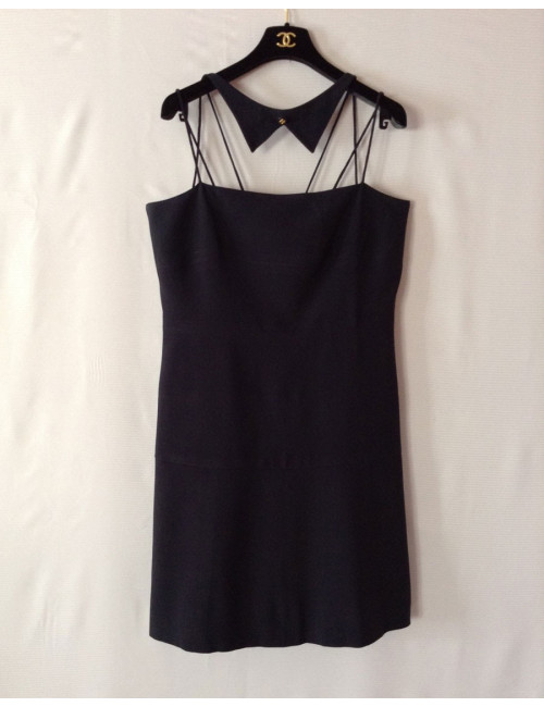 robe CHANEL t 42 bleu marine