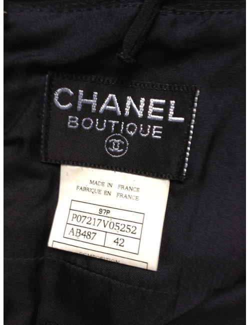 robe CHANEL t 42 bleu marine