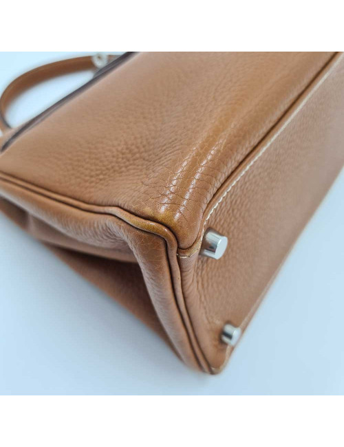 Sac HERMES KELLY II en cuir togo gold 