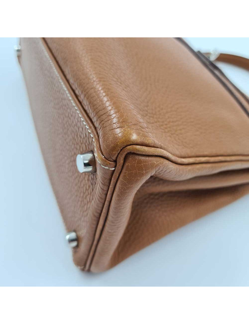Sac HERMES KELLY II en cuir togo gold 