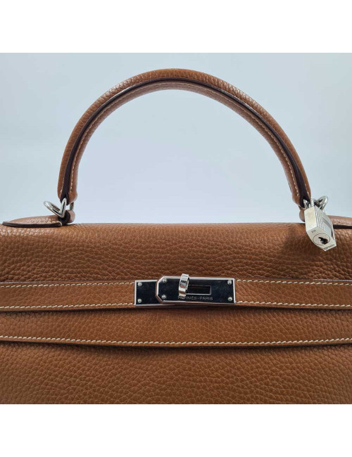 Sac HERMES KELLY II en cuir togo gold 