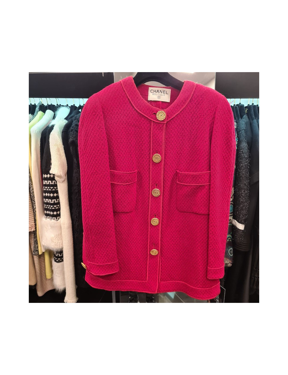 Veste CHANEL rouge Vintage