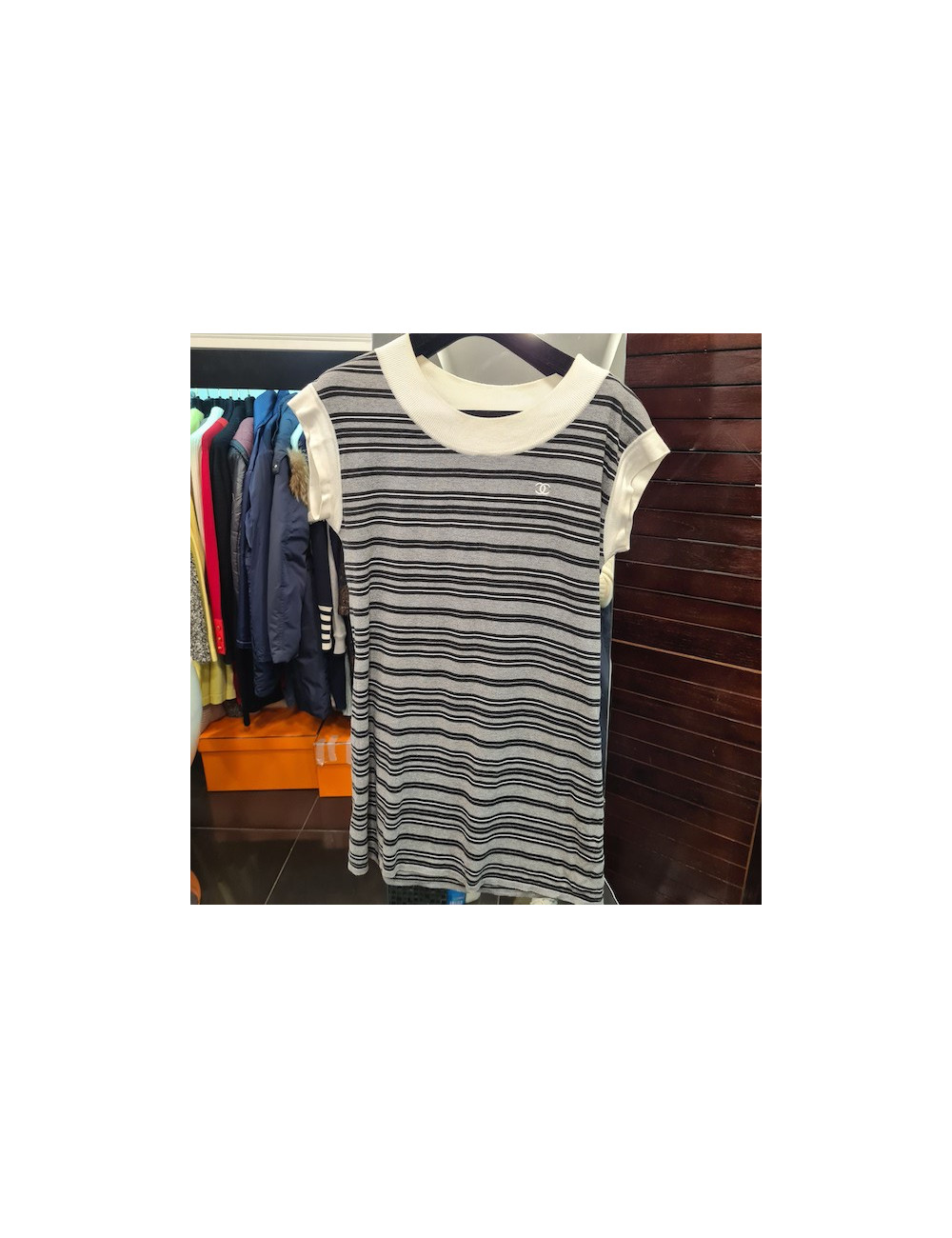 Robe T 36 CHANEL coton rayée