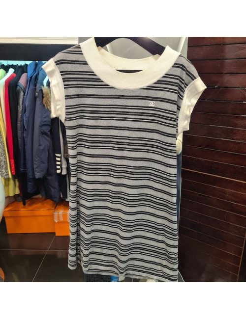 Robe T 36 CHANEL coton rayée
