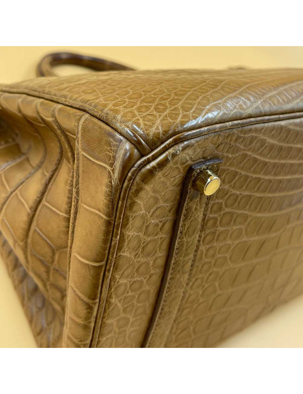 Sac Birkin 35 HERMES marron d'Inde en alligator