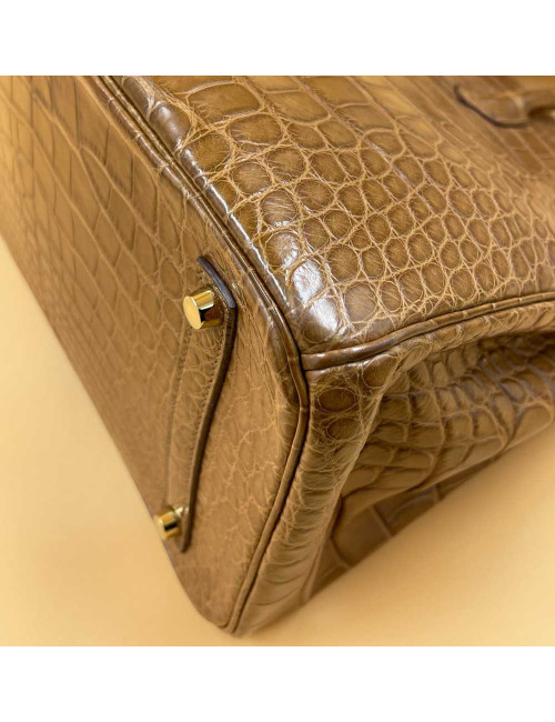 Sac Birkin 35 HERMES marron d'Inde en alligator