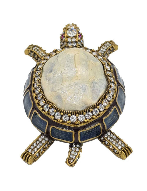 Broche tortue imposante non signée