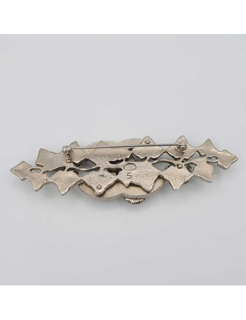 broche CHANEL lierre en metal argent