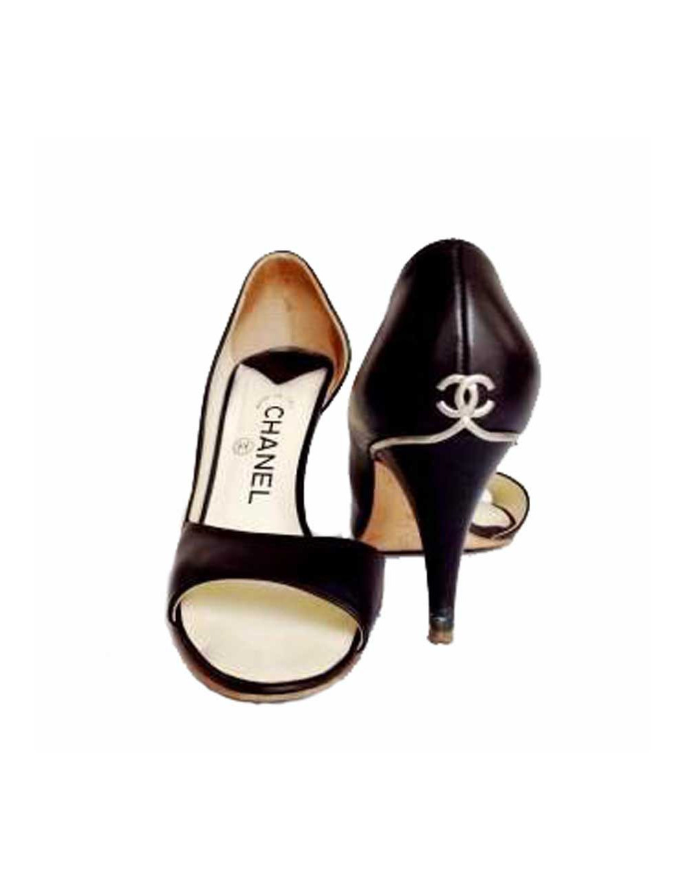 Sandales hautes CHANEL T37.5 marine