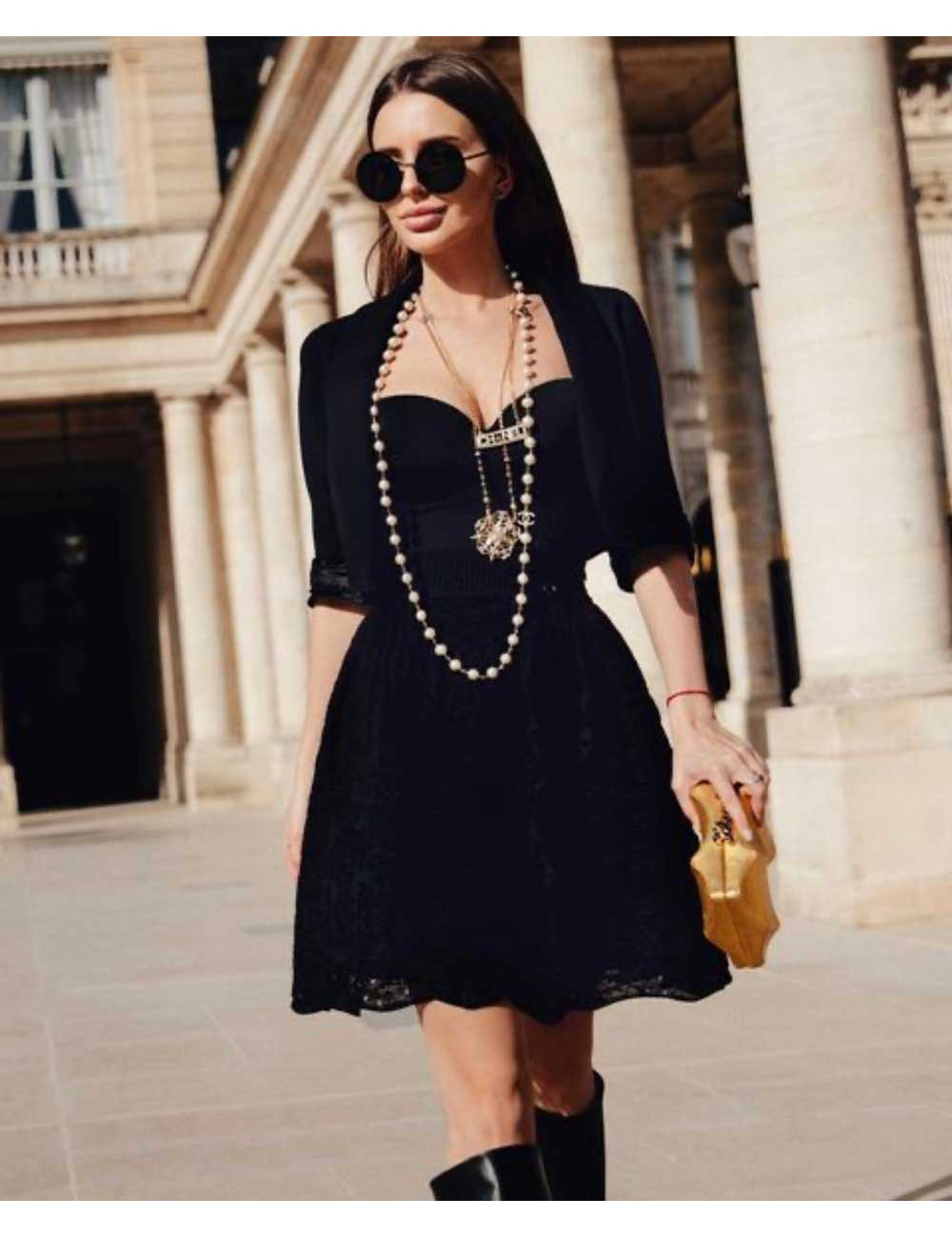 Boléro T34 CHANEL laine noire