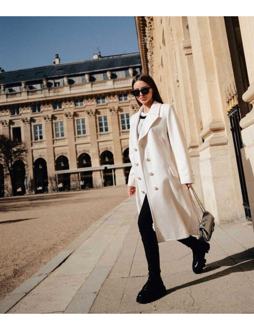 Manteau CHANEL laine blanc