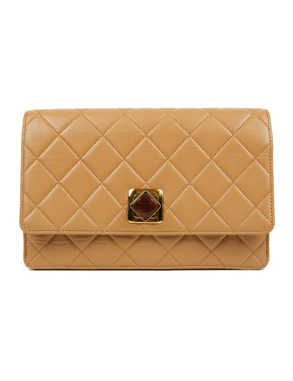  Pochette Vintage CHANEL cuir beige