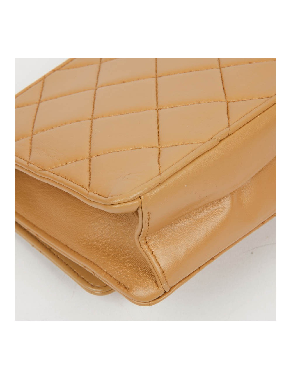  Pochette Vintage CHANEL cuir beige