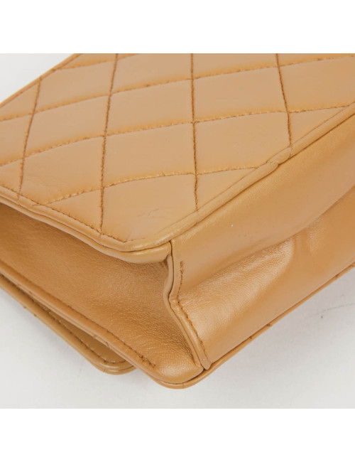  Pochette Vintage CHANEL cuir beige