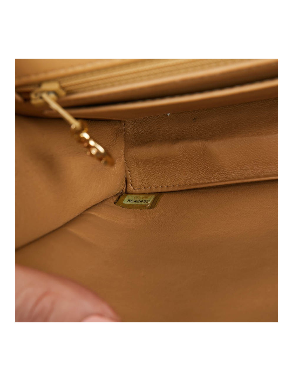  Pochette Vintage CHANEL cuir beige