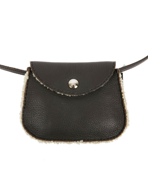 HERMES Vintage Belt Bag in Brown Shearling Certified Authentic