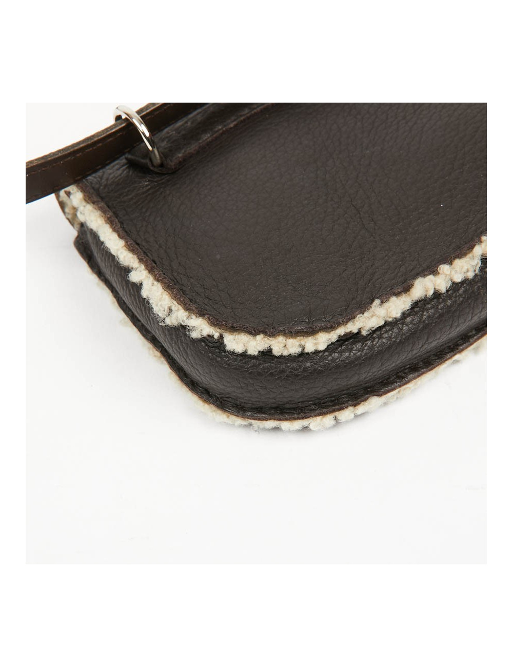 HERMES Vintage Belt Bag in Brown Shearling Certified Authentic