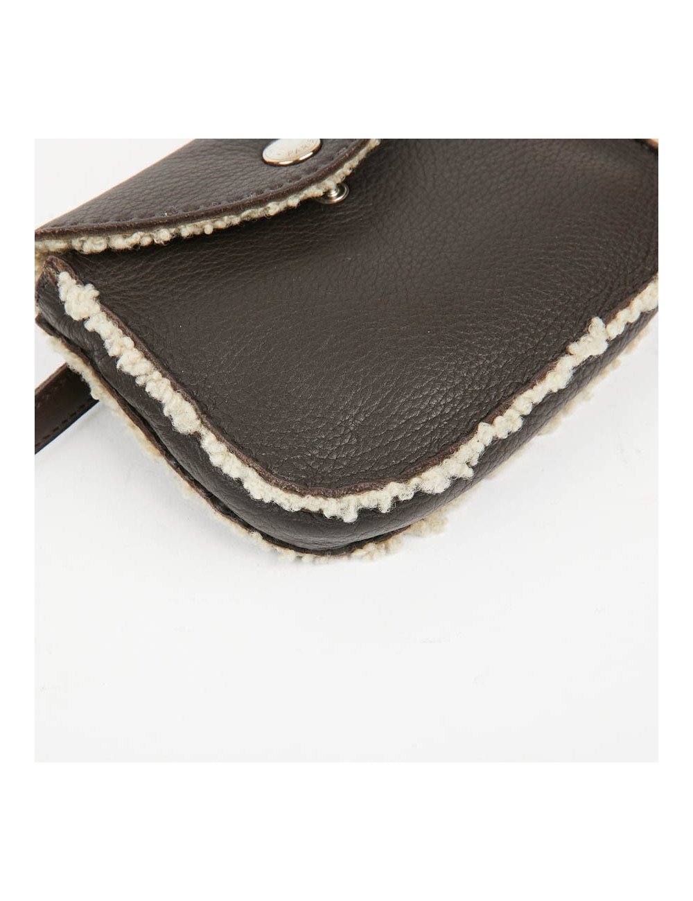 HERMES Vintage Belt Bag in Brown Shearling Certified Authentic