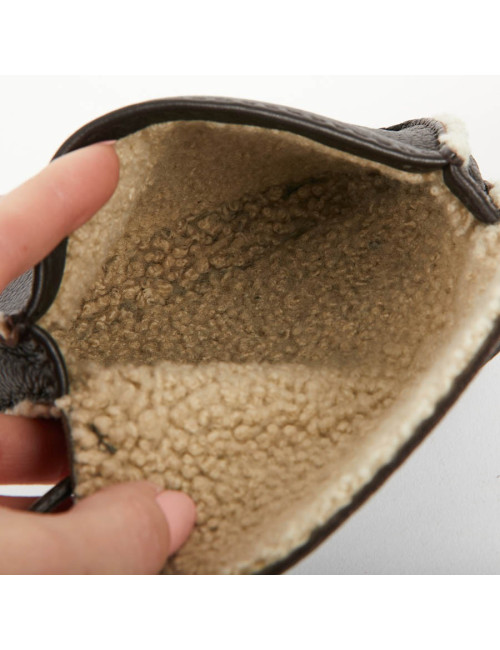 HERMES Vintage Belt Bag in Brown Shearling Certified Authentic