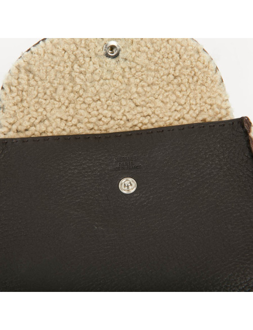HERMES Vintage Belt Bag in Brown Shearling Certified Authentic