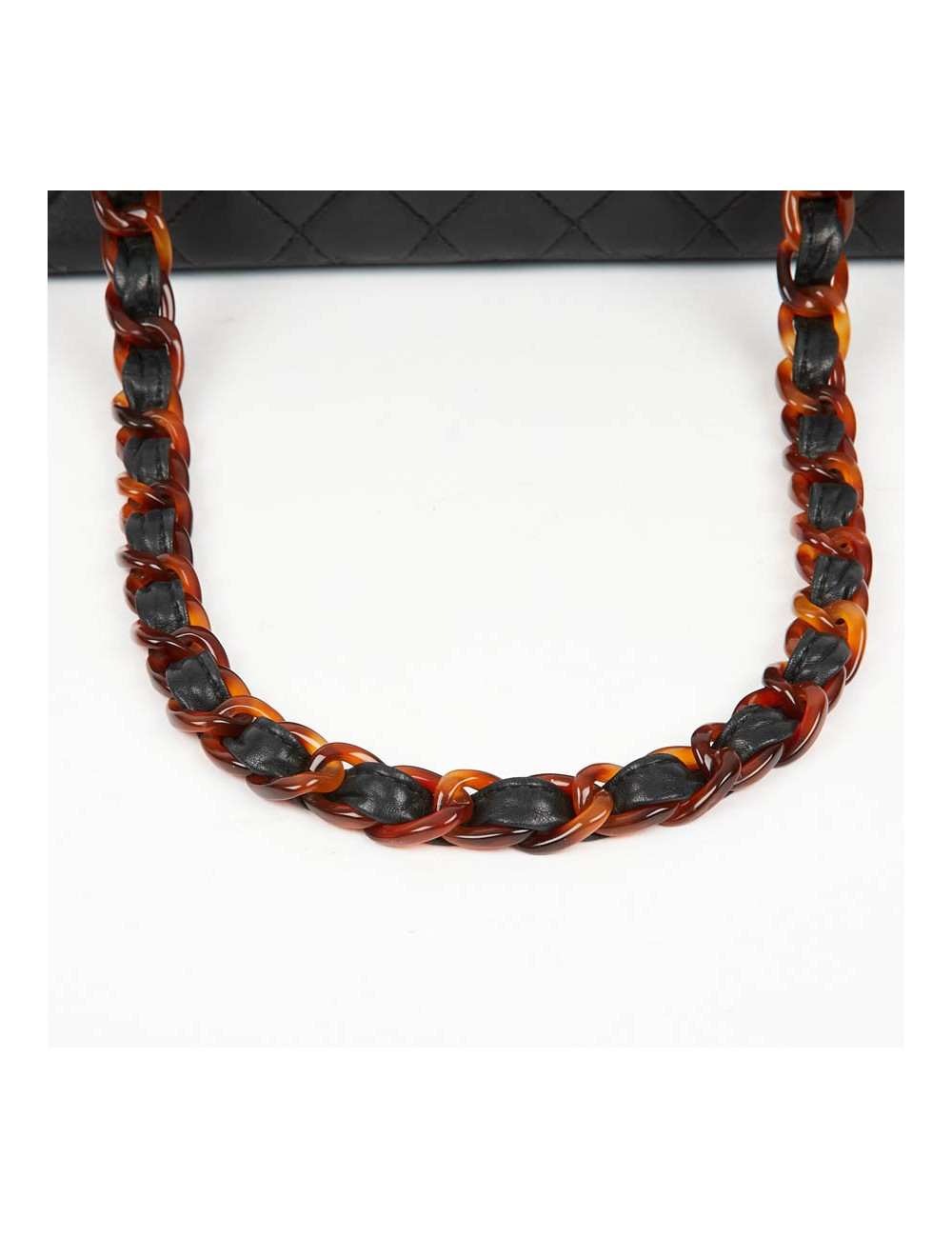 Sac CHANEL noir chaine façon écaille