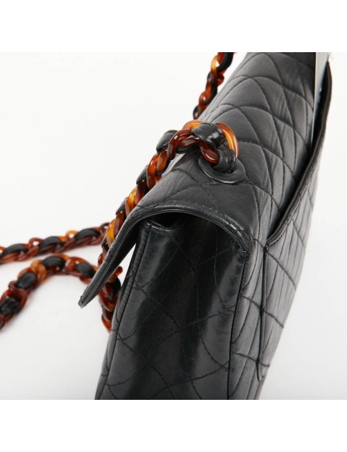 Sac CHANEL noir chaine façon écaille