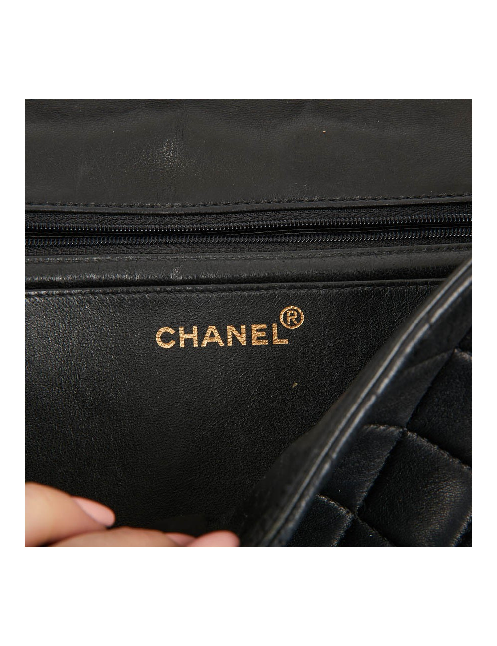 Sac CHANEL noir chaine façon écaille