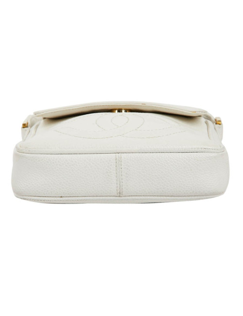CHANEL Vintage Clutch bag in Grained White Leather