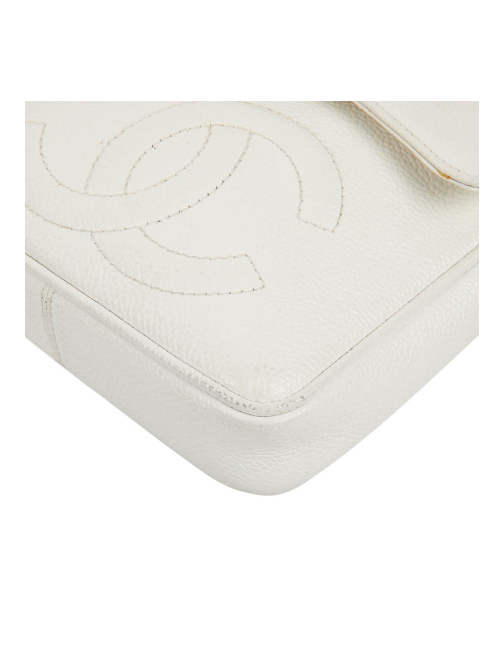 CHANEL Vintage Clutch bag in Grained White Leather