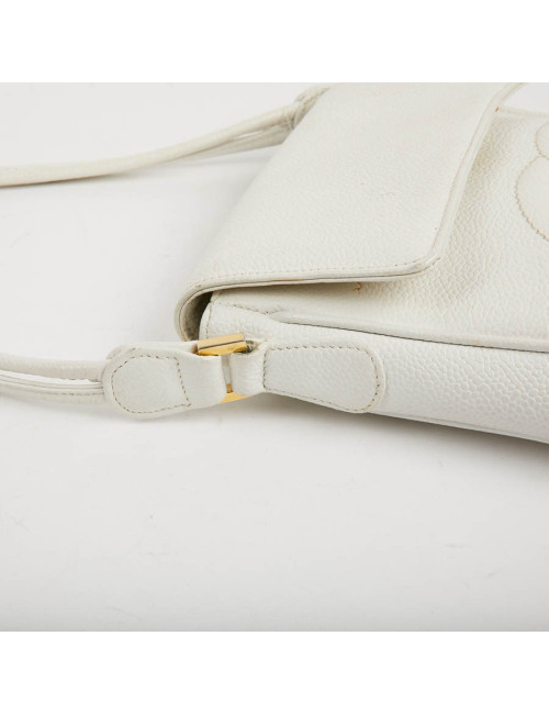CHANEL Vintage Clutch bag in Grained White Leather